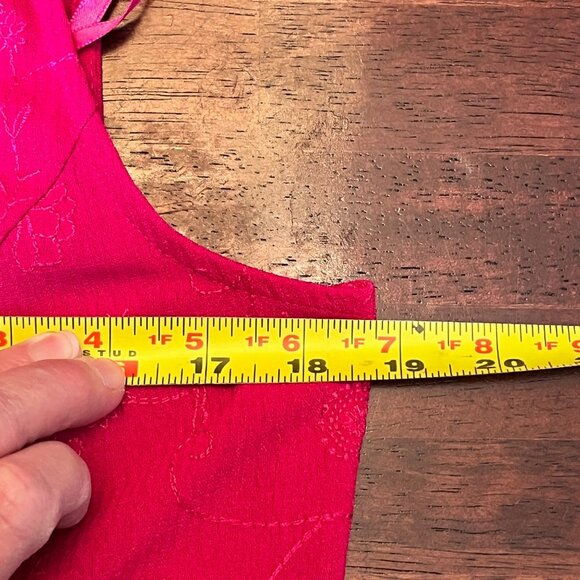 Sag Harbor Womens Hot Pink Fuschia 2 Piece Dress Suit Jacket Size 8 Embroidered - Picture 9 of 10